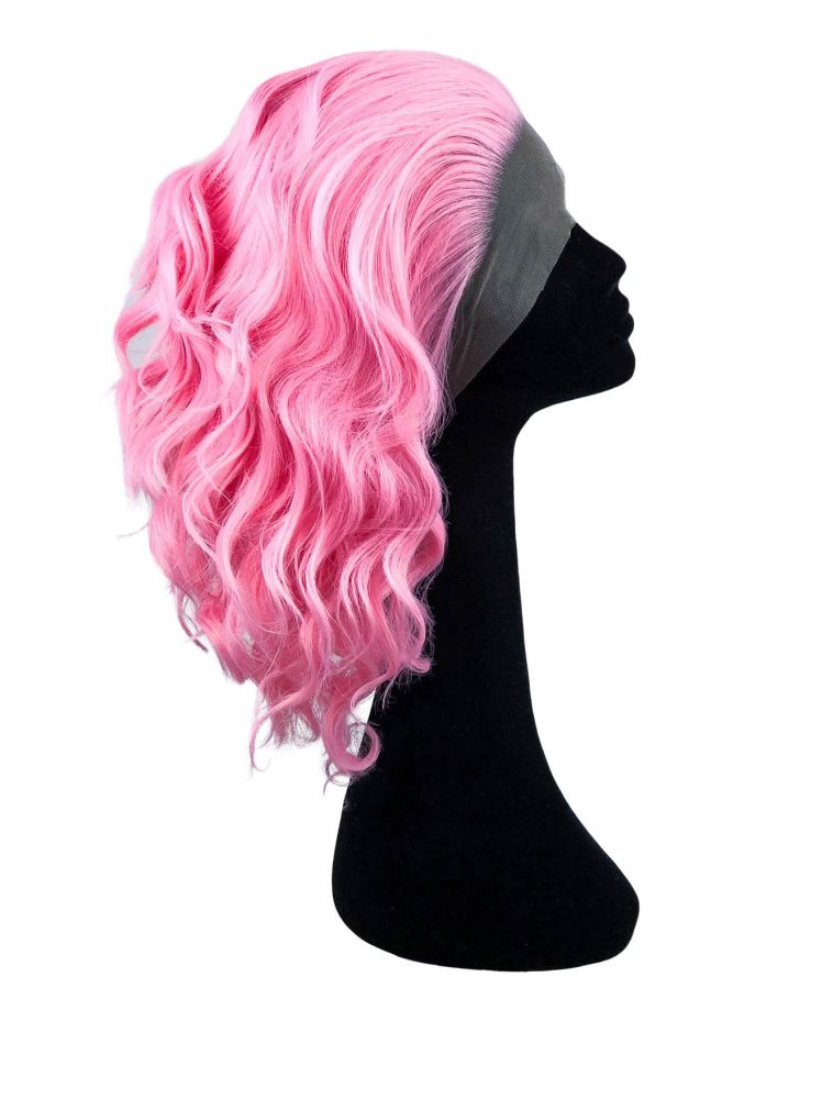 Pink wig lace front best sale