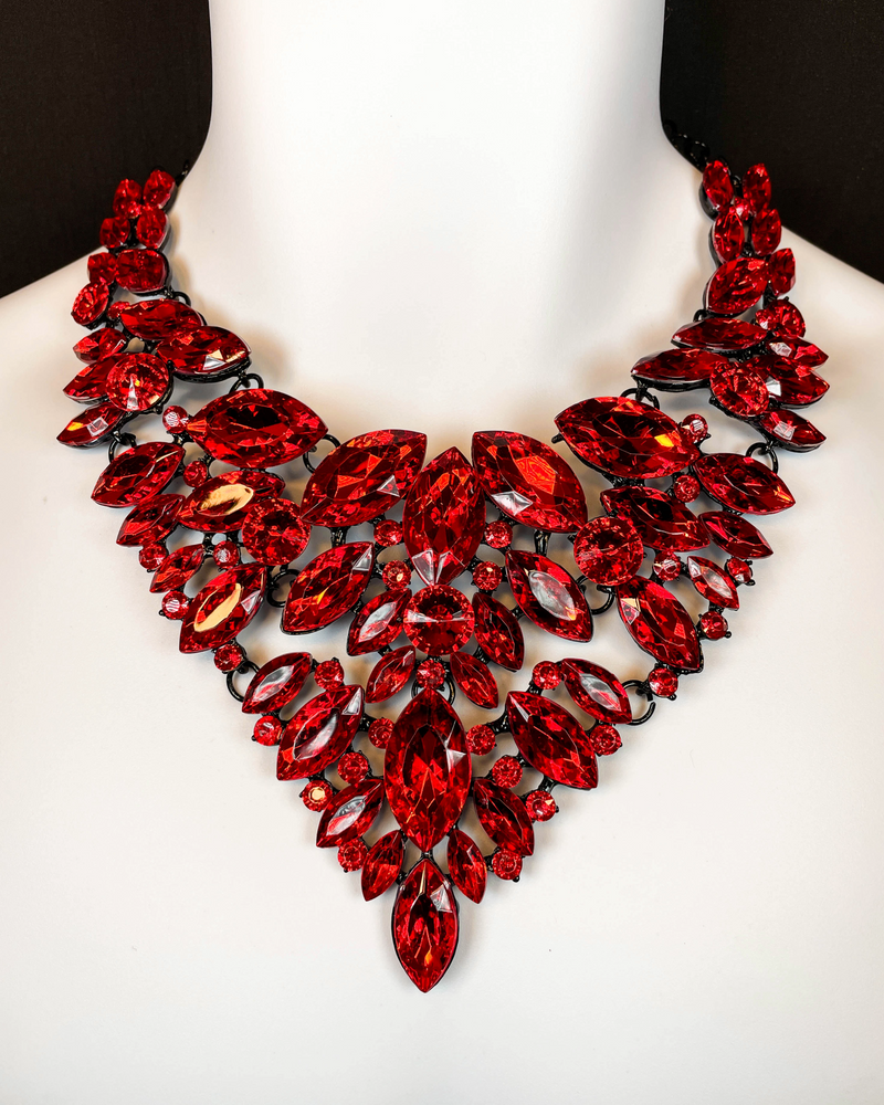 Deep Red Crystal Necklace