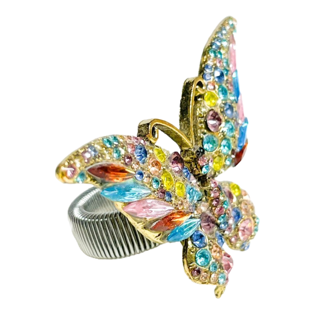 Multicoloured Butterfly Ring