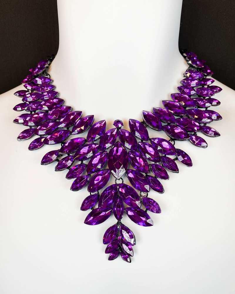 Purple Crystal set in black casing