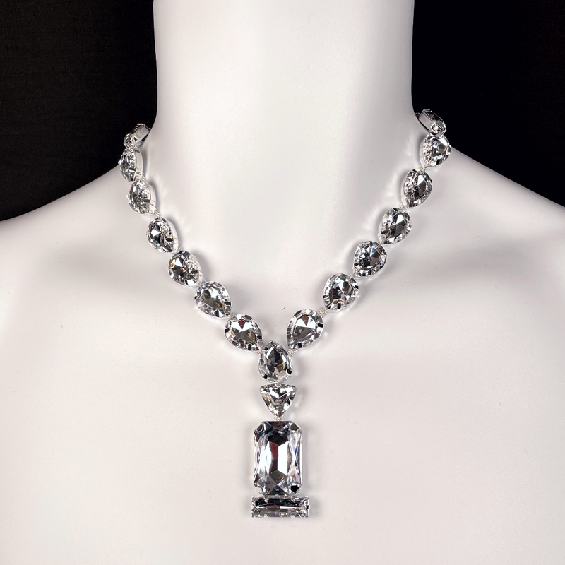 Clear Crystal Drop Necklace