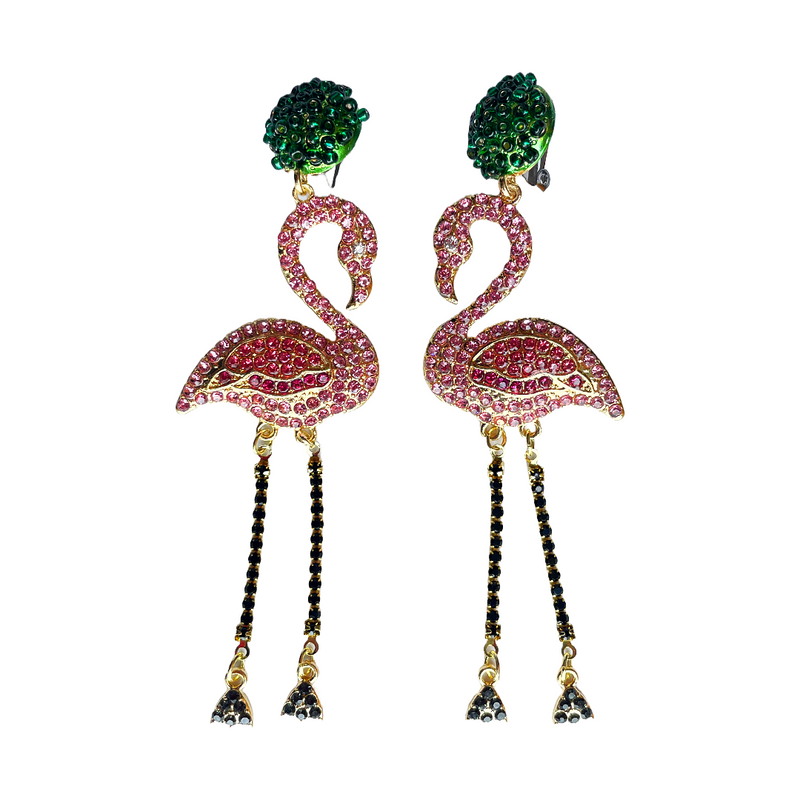 Flamingo Clip on Earrings