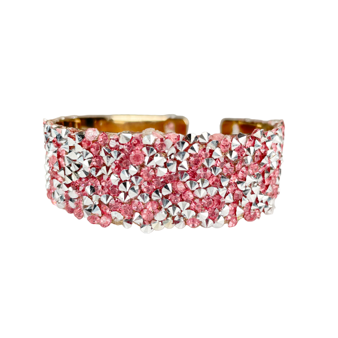 Pink Rhinestones and gold Bracelet