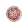 Pink and Crystal Round Ring