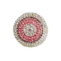 Pink and Crystal Round Ring